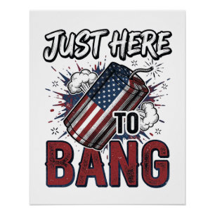 Funny Patriotic Firecracker Vintage 4th of July Sh Poster