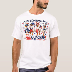 Funny Patriotic Firequacker Duck T-Shirt
