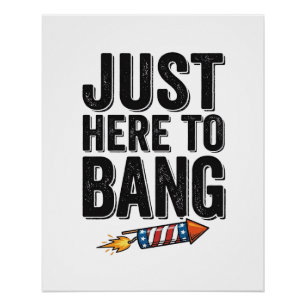 Funny Patriotic Firework Bang Vintage Shirt Design Poster