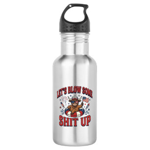 Funny Patriotic Highland Cow Fireworks Shirt (2)_1 532 Ml Water Bottle