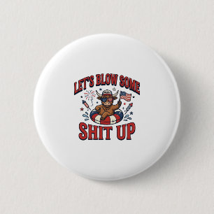 Funny Patriotic Highland Cow Fireworks Shirt (2)_1 6 Cm Round Badge