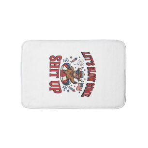 Funny Patriotic Highland Cow Fireworks Shirt (2)_1 Bath Mat