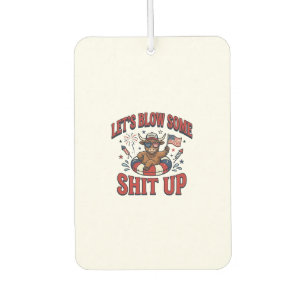 Funny Patriotic Highland Cow Fireworks Shirt (2)_1 Car Air Freshener