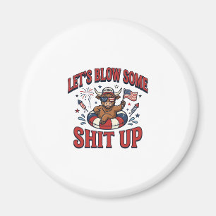 Funny Patriotic Highland Cow Fireworks Shirt (2)_1 Magnet