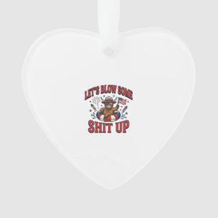 Funny Patriotic Highland Cow Fireworks Shirt (2)_1 Ornament