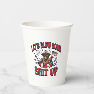 Funny Patriotic Highland Cow Fireworks Shirt (2)_1 Paper Cups