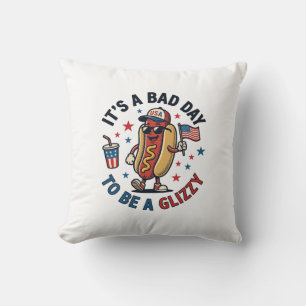 Funny Patriotic Hot Dog Vintage Engraving Shirt De Cushion