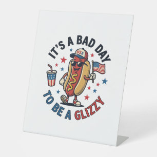 Funny Patriotic Hot Dog Vintage Engraving Shirt De Pedestal Sign