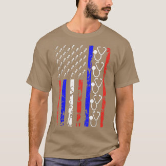 Funny Patriotic Nurse 4th Of July American Flag St T-Shirt