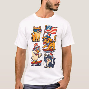 Funny Patriotic Pets T-Shirt Cool Dog, Cat & Duck