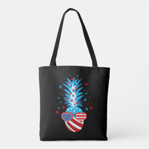 Funny Patriotic Pineapple Tote Bag