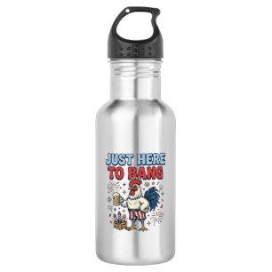 Funny Patriotic Rooster Fireworks Beer Shirt Desig 532 Ml Water Bottle