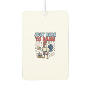 Funny Patriotic Rooster Fireworks Beer Shirt Desig Car Air Freshener