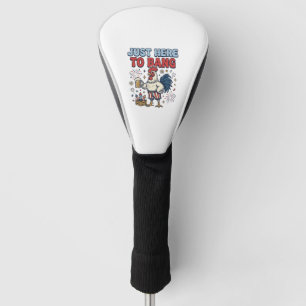 Funny Patriotic Rooster Fireworks Beer Shirt Desig Golf Head Cover