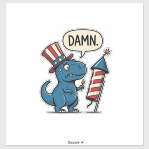 Funny Patriotic T-Rex Firework Shirt Design_1