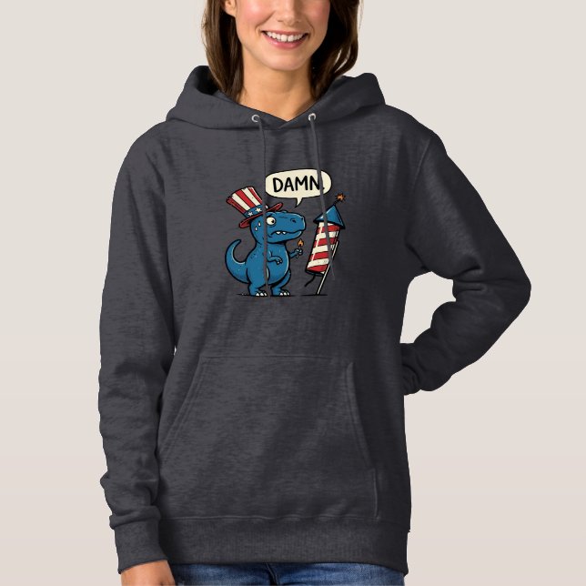 Funny Patriotic T-Rex Firework Shirt Design_1 (Front)