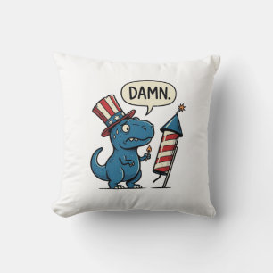 Funny Patriotic T-Rex Firework Shirt Design_1 Cushion