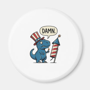 Funny Patriotic T-Rex Firework Shirt Design_1 Magnet