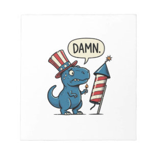 Funny Patriotic T-Rex Firework Shirt Design_1 Notepad
