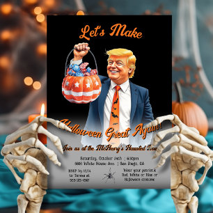 Funny Patriotic Trump Halloween Party Invitation