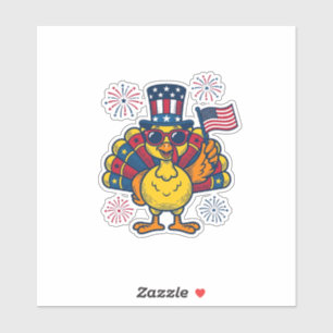 Funny Patriotic Turkey Fireworks Vintage Shirt_1