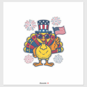 Funny Patriotic Turkey Fireworks Vintage Shirt_1