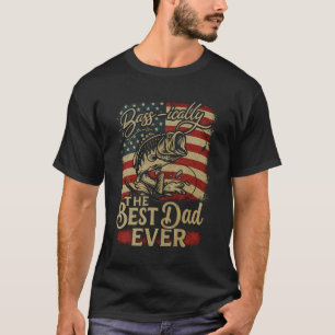 Funny Patriotic US Flag Dad bass Fish Fishing 4th  T-Shirt