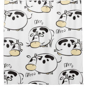 Funny pattern with childish animals. Vintage clip- Shower Curtain