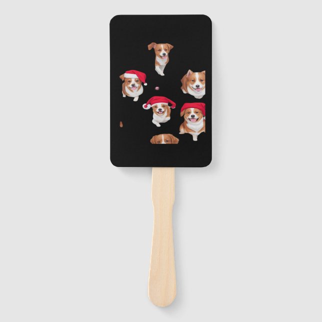 funny patterns christmas yule yuletide Classic T-S Hand Fan (Front)