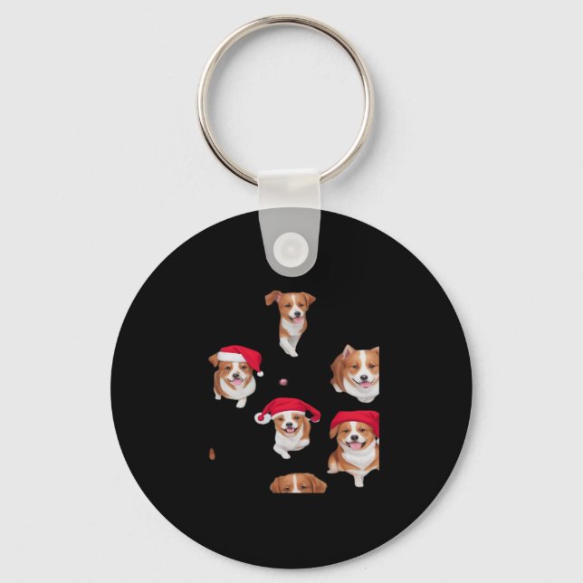 funny patterns christmas yule yuletide Classic T-S Key Ring (Front)