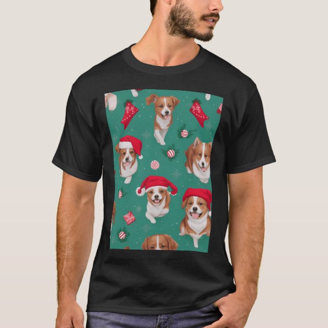 funny patterns christmas yule yuletide T-Shirt (Front)