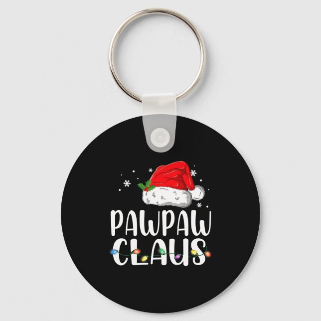 Funny Pawpaw Claus Christmas Pajamas Santa  Key Ring (Front)