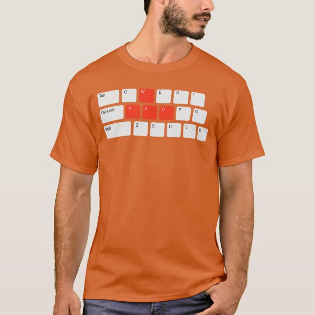 Funny PC Video Gamer WASD Gamingees boy T-Shirt (Front)