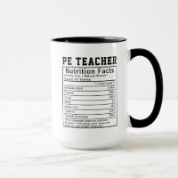 Funny PE Teacher Nutrition Facts Gym Coach Gift