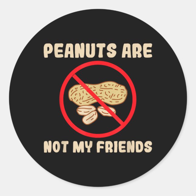 Funny Pea Allergy 1 Classic Round Sticker (Front)