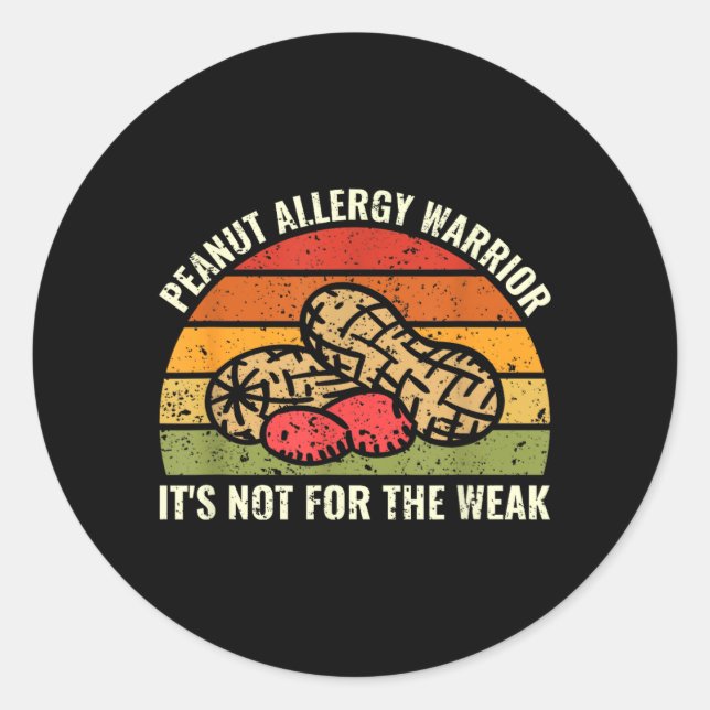 Funny Pea Allergy Classic Round Sticker (Front)