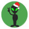 Funny peace alien santa