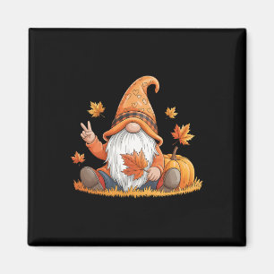Funny Peace Gnome Halloween Thanksgiving Pumpkin A Magnet