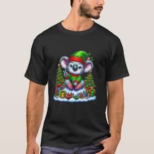 Funny Peace Hand Koala Elf Christmas Womens Mens K T-Shirt