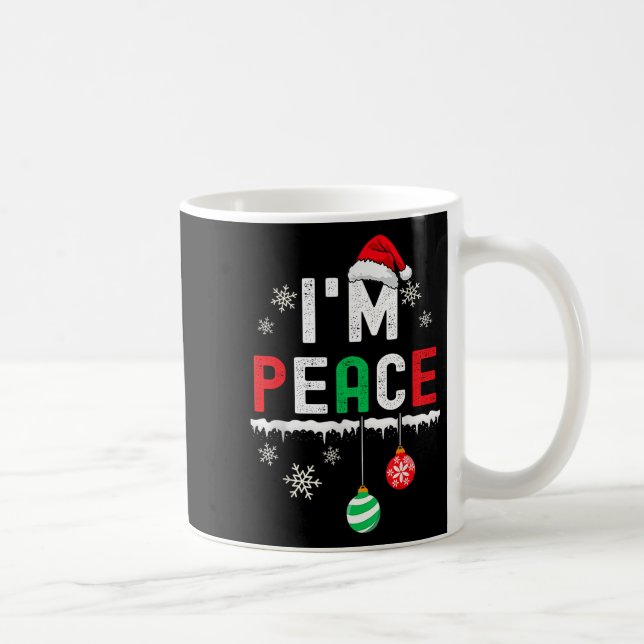 Funny Peace I Come In Peace Christmas Couple Match Coffee Mug (Right)