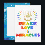 Funny peace love and miracle Hanukkah  Invitation<br><div class="desc">Funny peace love and miracle Hanukkah Invitation</div>