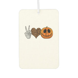 Funny Peace Love Halloween T-Shirt Car Air Freshener