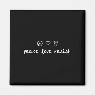 Funny Peace Love Resist Groovy Vintage Gift Idea Magnet