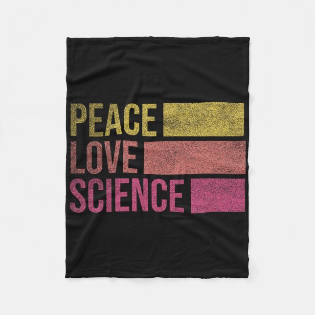 Funny Peace Love Science Lovers Math Chemistry Tea Fleece Blanket (Front)
