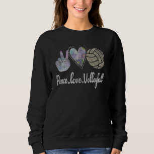 Funny Peace Love Volleyball Cute Design For Women  Sweatshirt