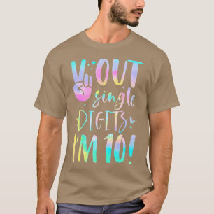 Funny Peace Out Single Digits Im 10 Year Old 10th T-Shirt