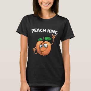 Funny Peach For Men Dad Dancing Peach Fruit Lover  T-Shirt
