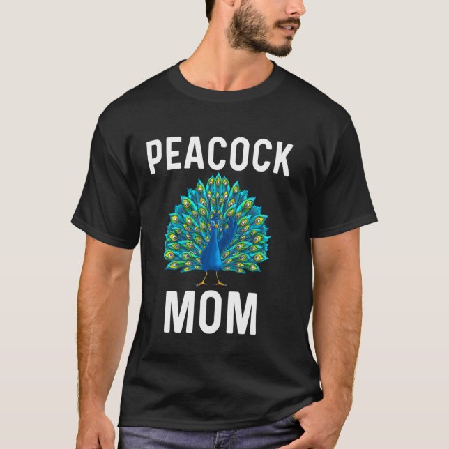 Funny Peacock For Mum Women Peafowl Bird Feather T-Shirt (Front)