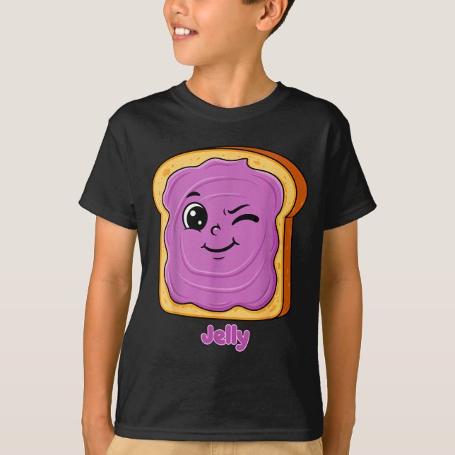 Funny Peanut Butter-jelly Friends Cute Food Matchi T-Shirt (Front)