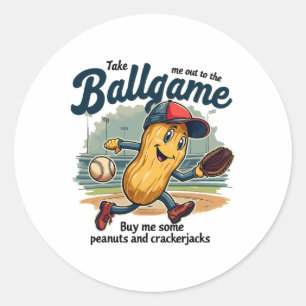 Funny Peanuts Take Me Out To The Byll Game Bysebyl Classic Round Sticker